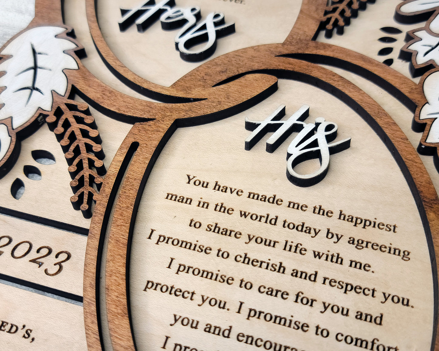 The Wedding Vow Display - Horizontal and Vertical versions included - SVG File Download - Glowforge & Lightburn Tested