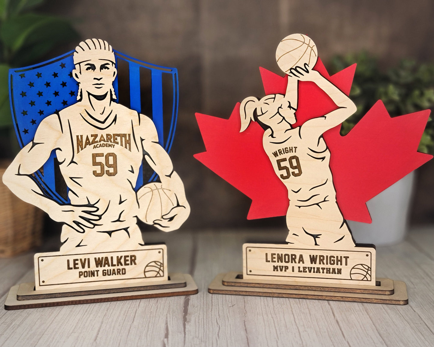 Stadium Series Stand Ups - Basketball - 5 poses in 2 cut formats and 1 engrave option with Male and Female - Tested on Glowforge & Lightburn