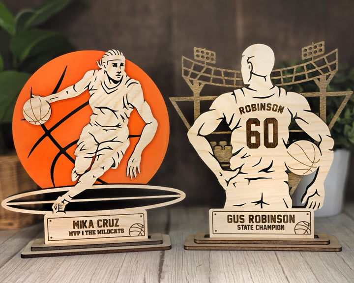 Stadium Series Stand Ups - Basketball - 5 poses in 2 cut formats and 1 engrave option with Male and Female - Tested on Glowforge & Lightburn