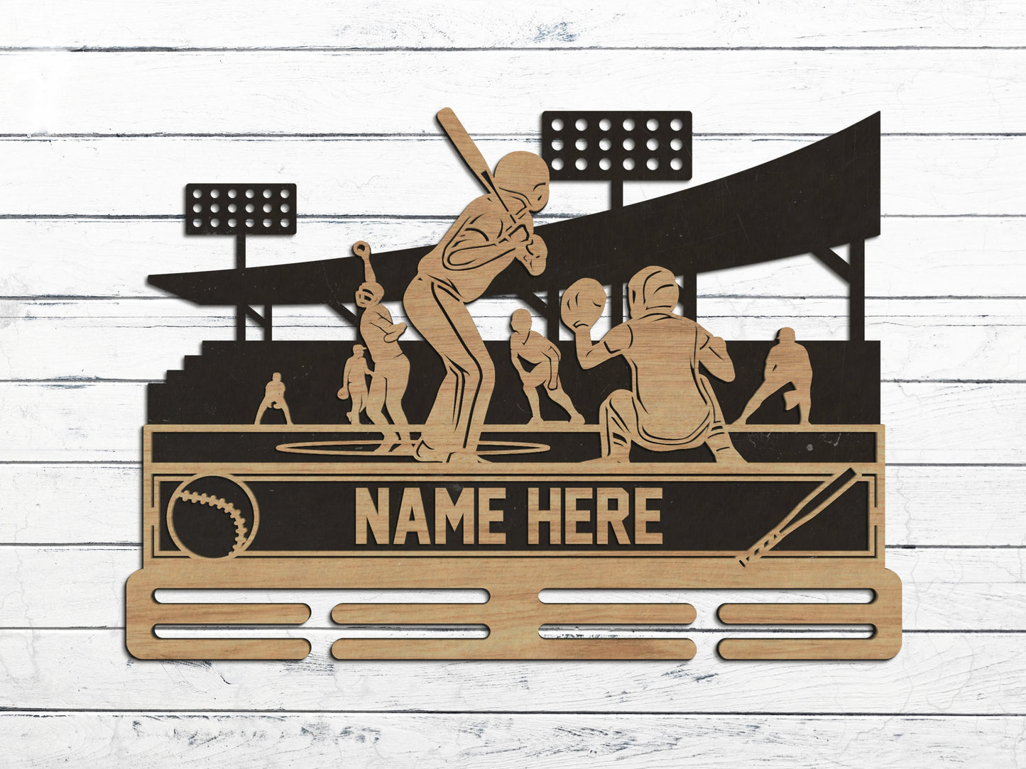 Stadium Series Medal Holders Expansion 1 - 5 Sports Included - Male and Female Versions - SVG, PDF, AI Files - Glowforge & Lightburn Tested