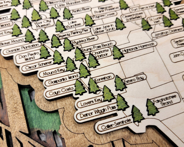 The Florida State Park Map - Custom and Non Customizable Options - SVG, PDF File Download - Tested in Lightburn and Glowforge