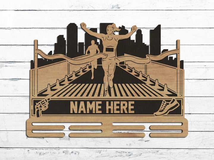 Stadium Series Medal Holders - Running - SVG, PDF, AI Files - Glowforge & Lightburn Tested