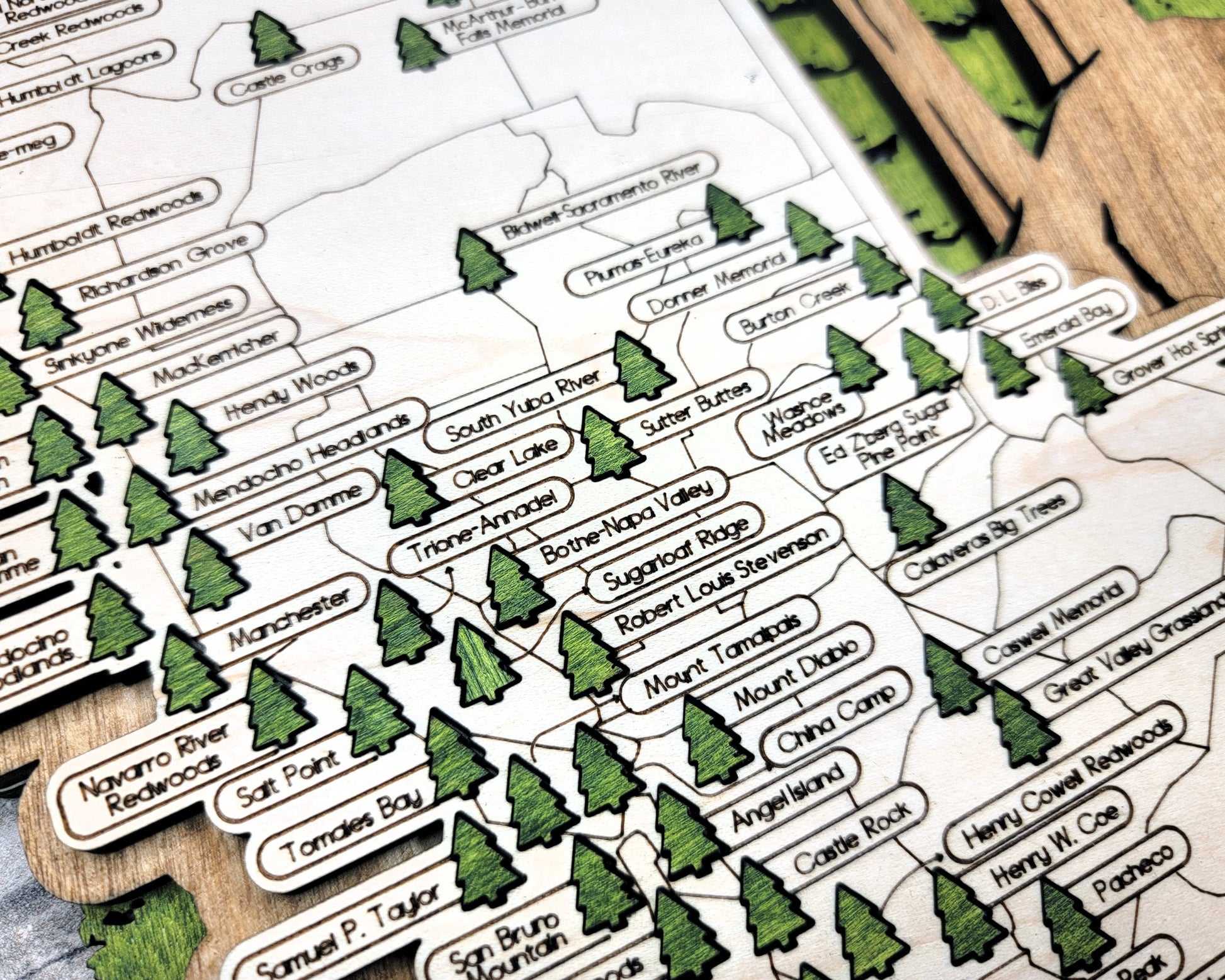 The California State Park Map - Custom and Non Customizable Options - SVG, PDF File Download - Tested in Lightburn and Glowforge