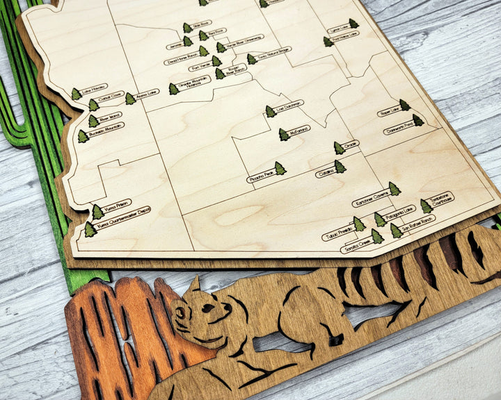 The Arizona State Park Map - Custom and Non Customizable Options - SVG, PDF File Download - Tested in Lightburn and Glowforge & Xtool