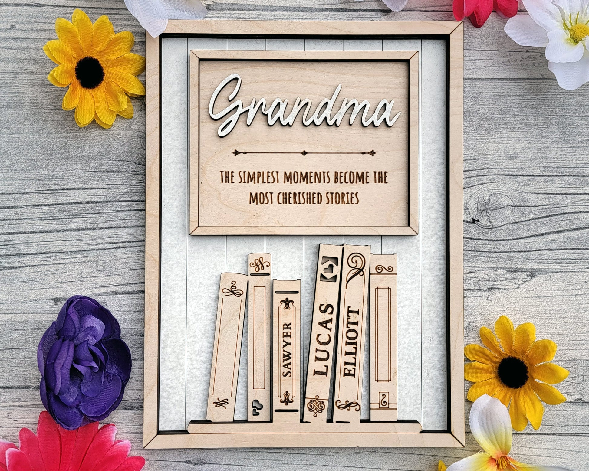 Cherished Stories - 1-6 Name - 11 variations of 'mom' - Tested on Glowforge, Xtool & Lightburn