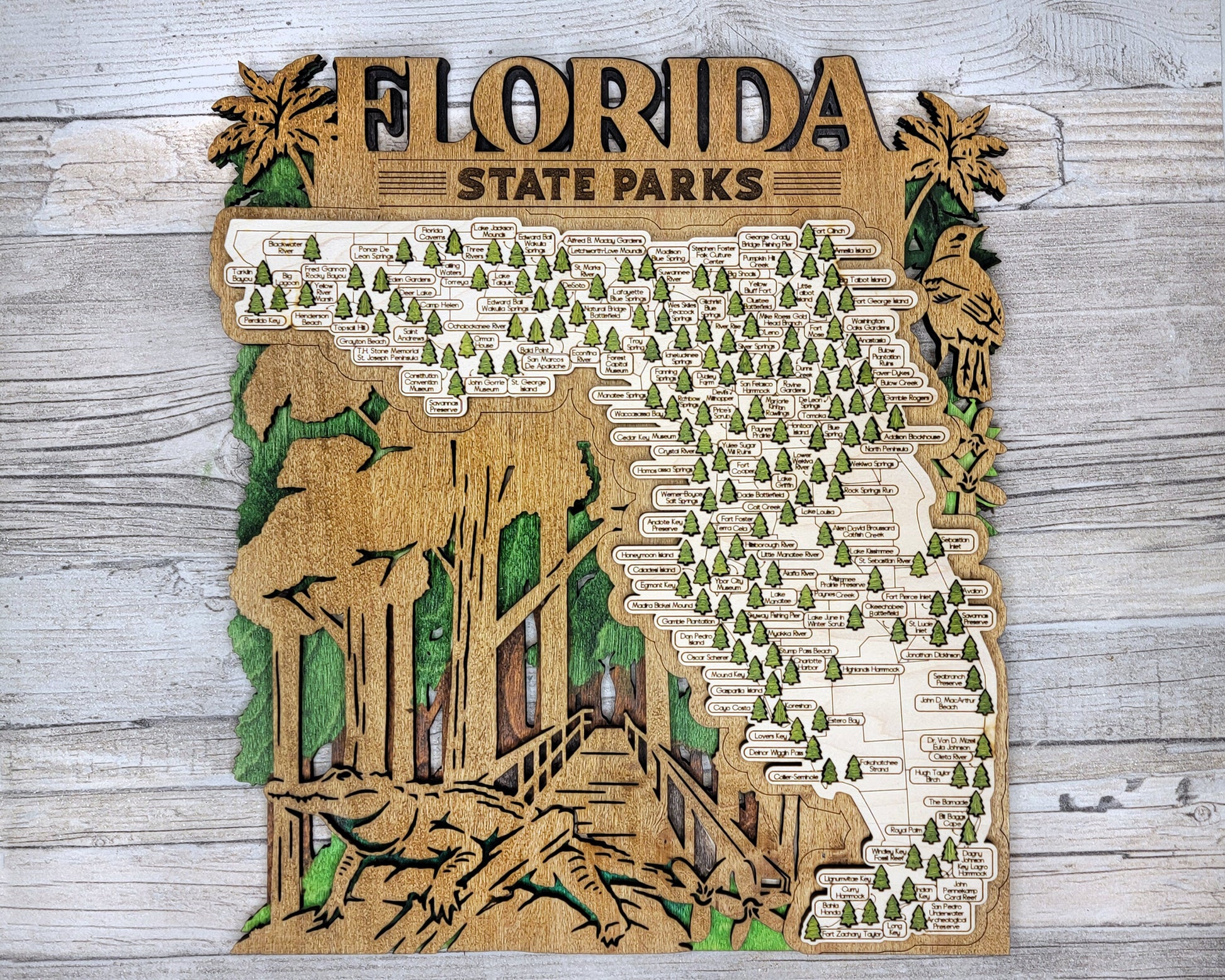 The Florida State Park Map - Custom and Non Customizable Options - SVG, PDF File Download - Tested in Lightburn and Glowforge