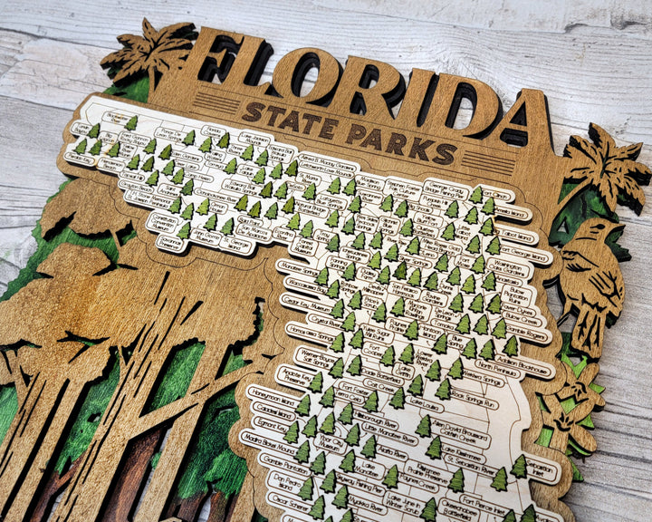 The Florida State Park Map - Custom and Non Customizable Options - SVG, PDF File Download - Tested in Lightburn and Glowforge