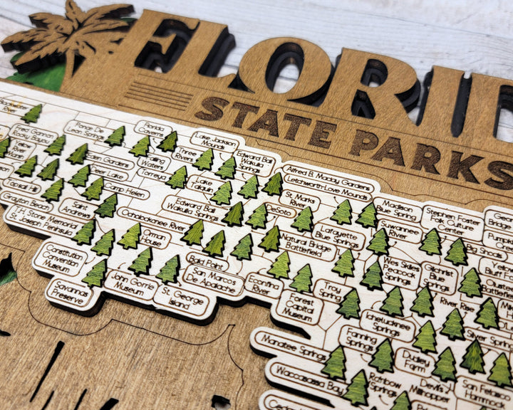 The Florida State Park Map - Custom and Non Customizable Options - SVG, PDF File Download - Tested in Lightburn and Glowforge