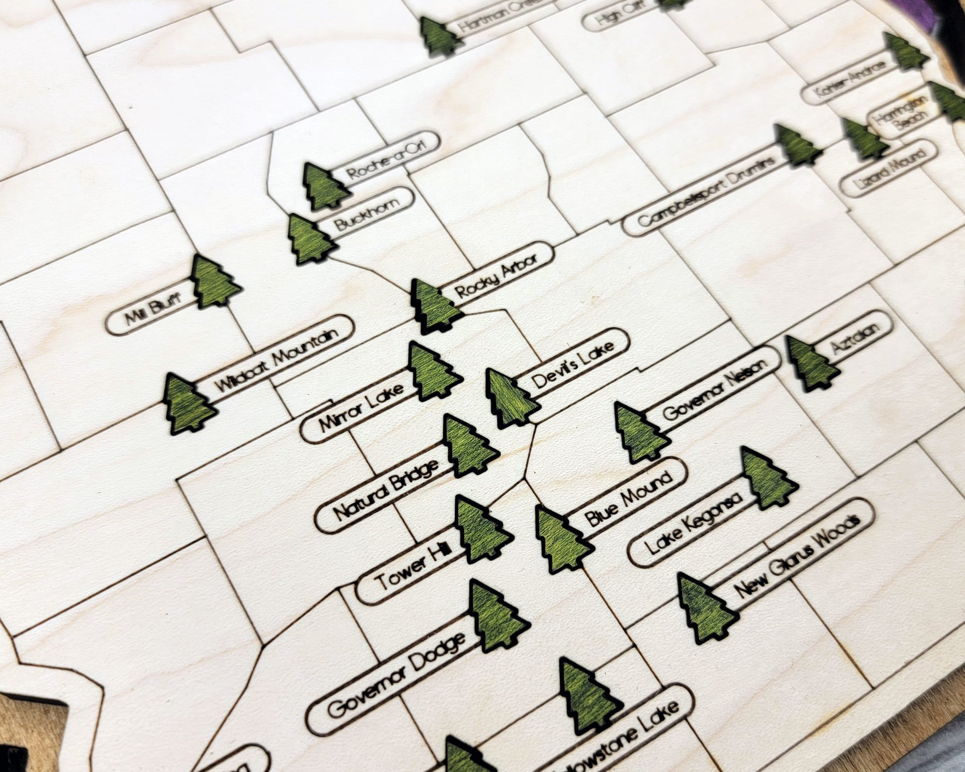 The Wisconsin State Park Map - Custom and Non Customizable Options