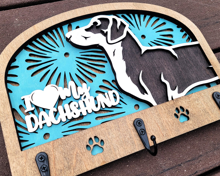Adorable Dog Leash Holders - Pack 2 - 50 Breeds included - SVG, PDF,AI file types - Glowforge and Lightburn Tested