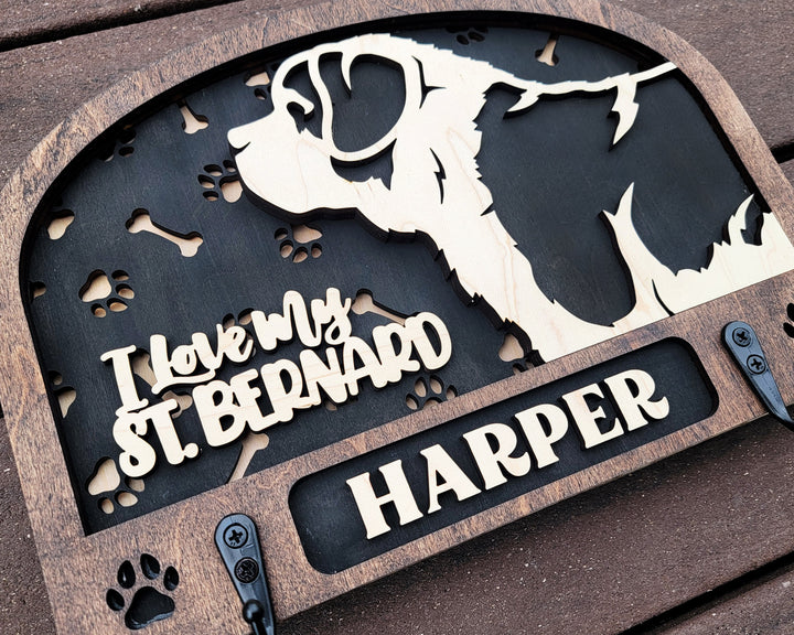 Adorable Dog Leash Holders - Pack 2 - 50 Breeds included - SVG, PDF,AI file types - Glowforge and Lightburn Tested