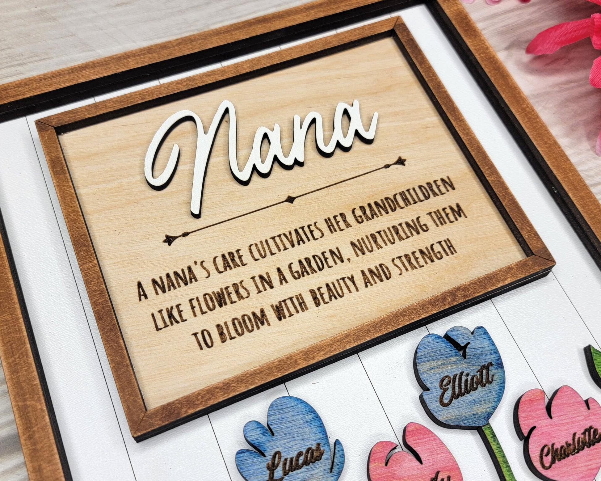 Garden of Love Signage - 1-6 Name - 11 variations of 'mom' - Tested on Glowforge, Xtool & Lightburn