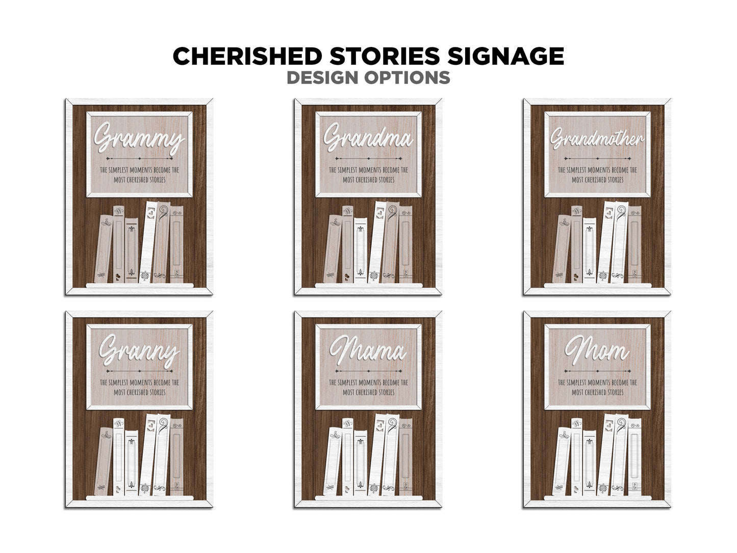 Cherished Stories - 1-6 Name - 11 variations of 'mom' - Tested on Glowforge, Xtool & Lightburn