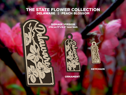 Delaware State Flower Collection - Ornaments, Keychains & Signage Included - SVG, PDF, AI File types - Works With All Lasers