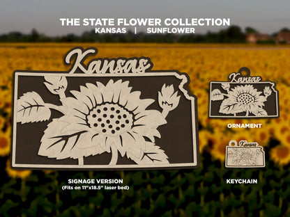 Kansas State Flower Collection - Ornaments, Keychains & Signage Included - SVG, PDF, AI File types - Works With All Lasers