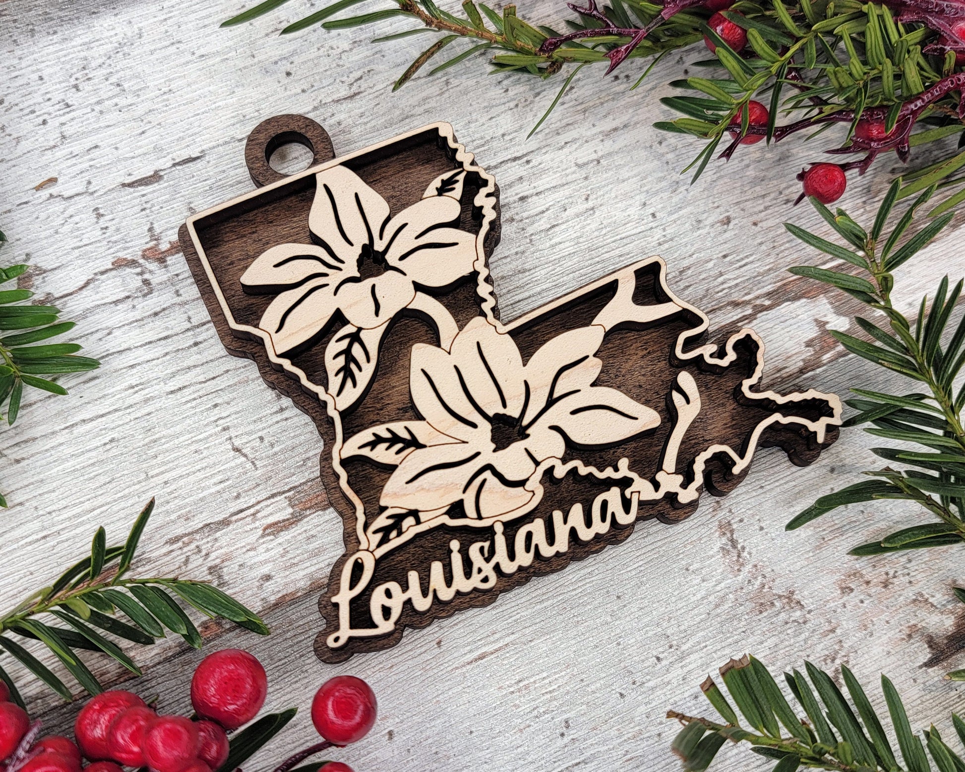 Louisiana State Flower Collection - Ornaments, Keychains & Signage Included - SVG, PDF, AI File types - Works With All Lasers