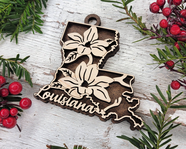 Louisiana State Flower Collection - Ornaments, Keychains & Signage Included - SVG, PDF, AI File types - Works With All Lasers