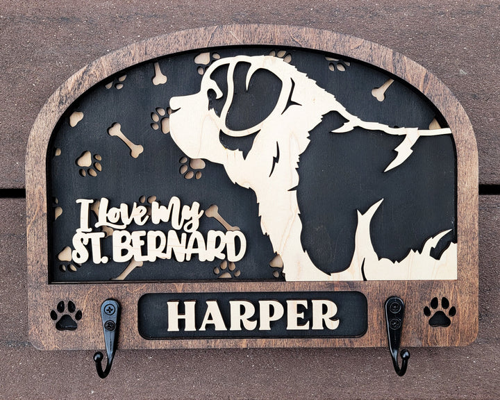 Adorable Dog Leash Holders - Pack 2 - 50 Breeds included - SVG, PDF,AI file types - Glowforge and Lightburn Tested