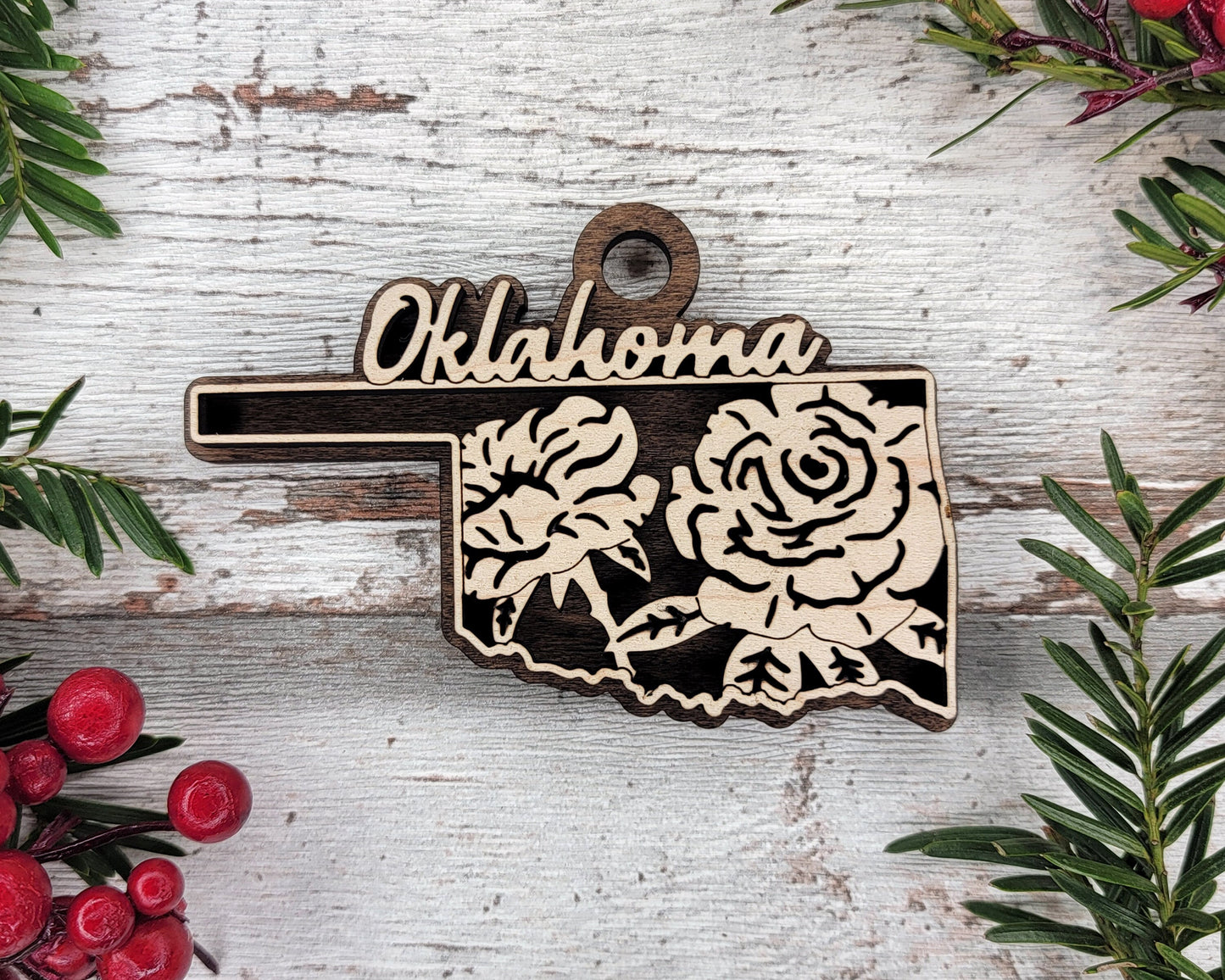 Oklahoma State Flower Collection - Ornaments, Keychains & Signage Included - SVG, PDF, AI File types - Works With All Lasers