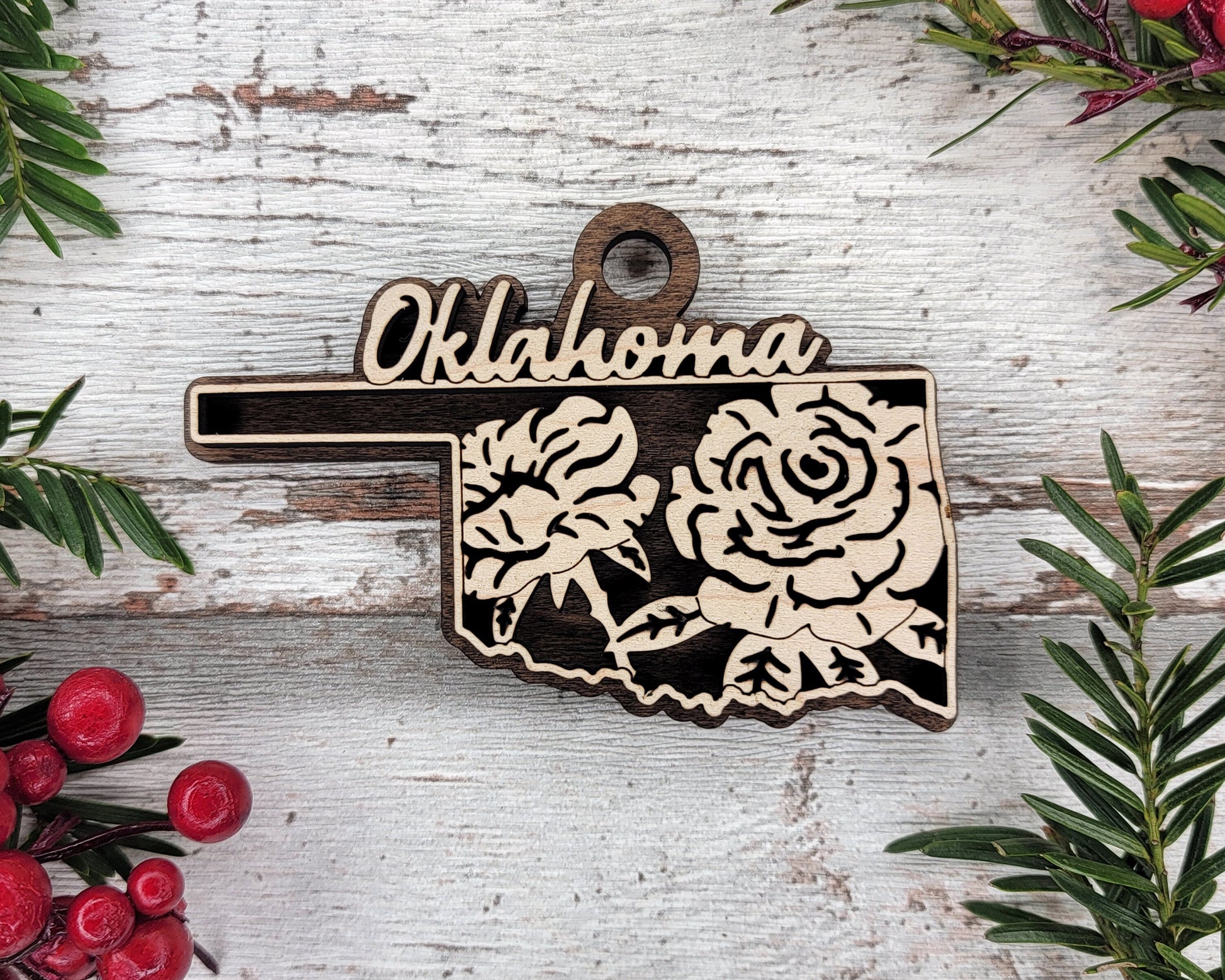 Oklahoma State Flower Collection - Ornaments, Keychains & Signage Included - SVG, PDF, AI File types - Works With All Lasers