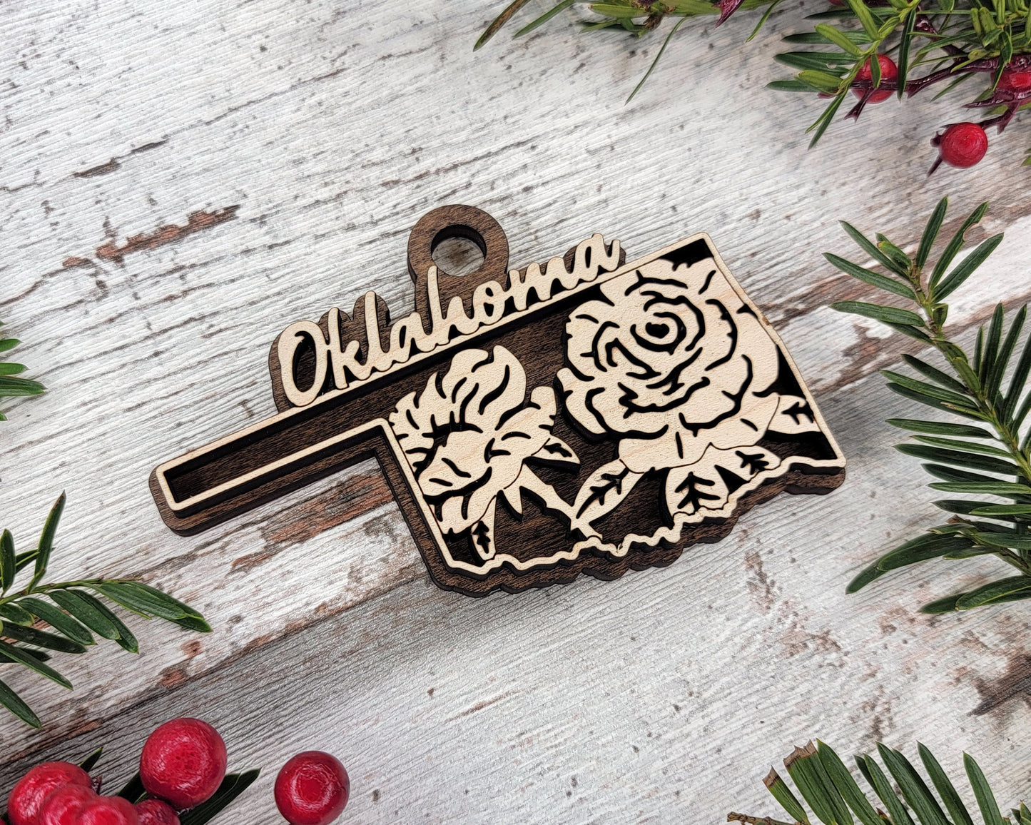 Oklahoma State Flower Collection - Ornaments, Keychains & Signage Included - SVG, PDF, AI File types - Works With All Lasers