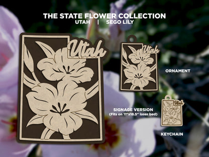 Utah State Flower Collection - Ornaments, Keychains & Signage Included - SVG, PDF, AI File types - Works With All Lasers