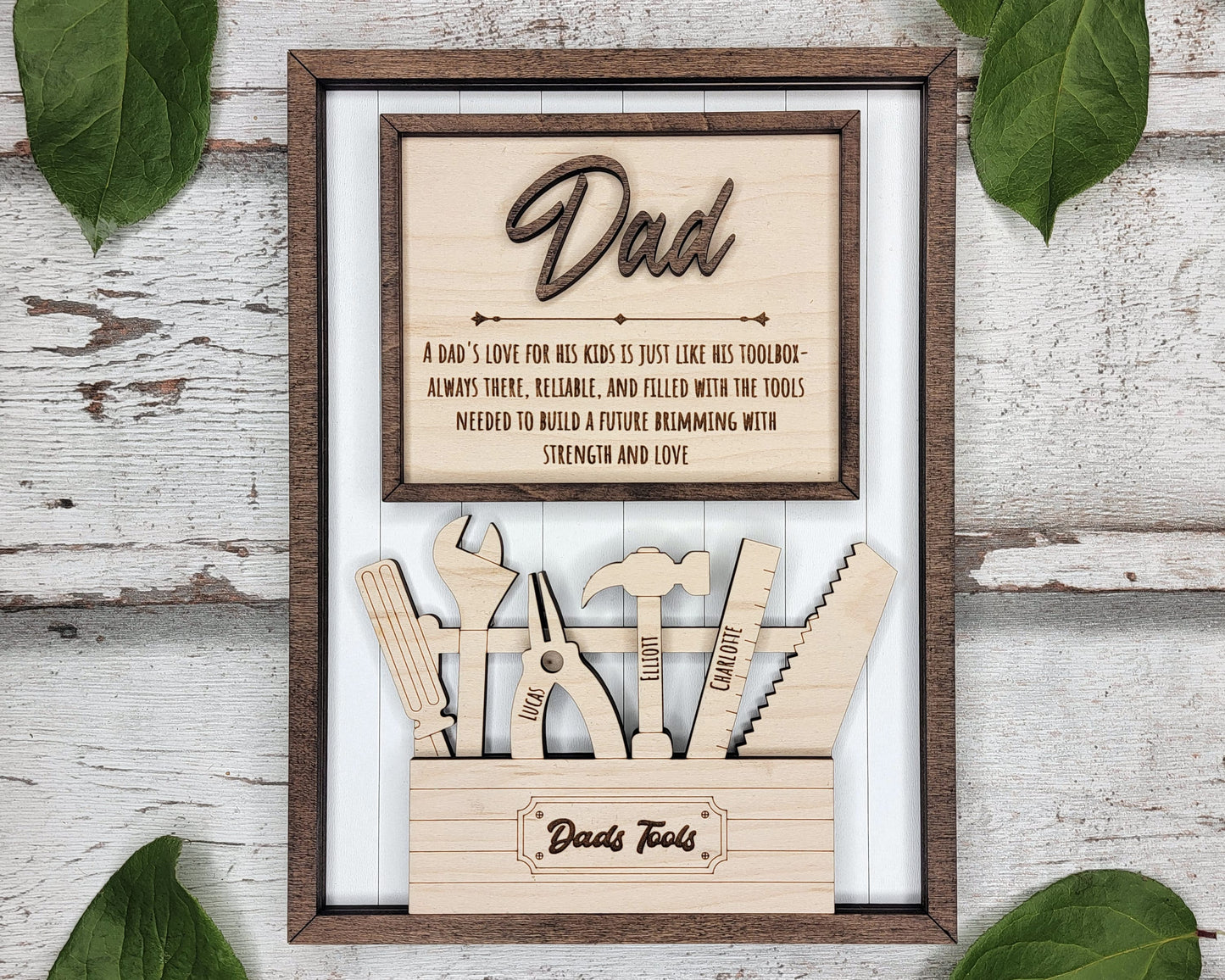 Dad's Toolbox Signage - 1-6 Name - 8 variations of 'Dad' - Tested on Glowforge, Xtool & Lightburn