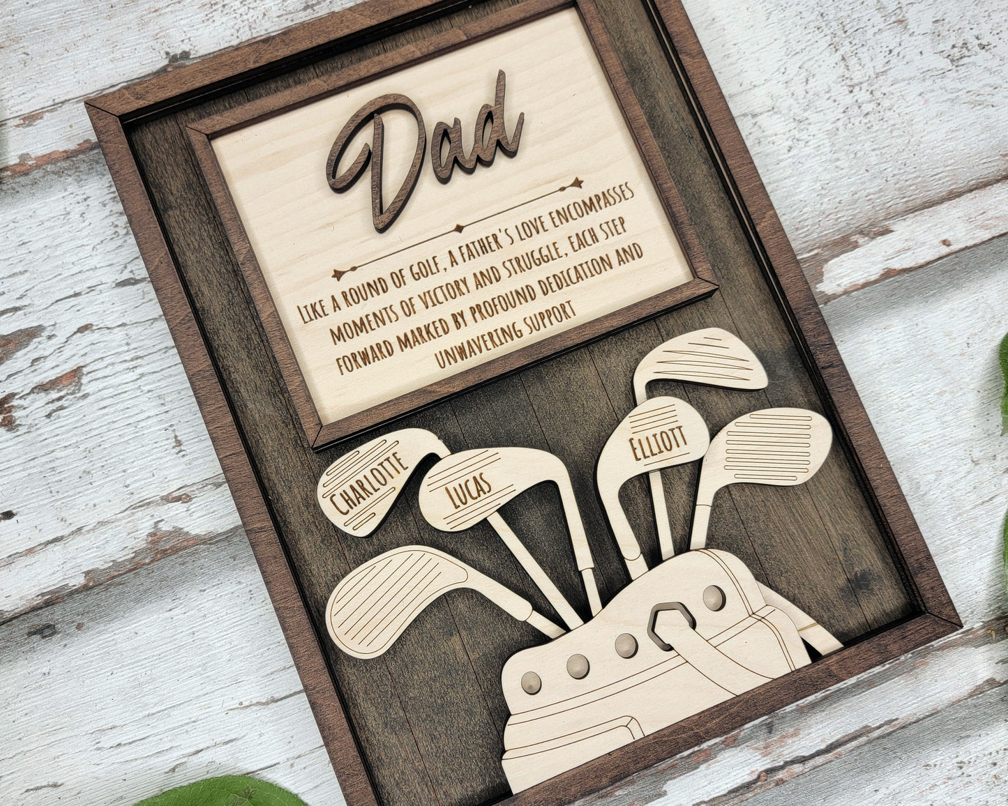 Dad's Golf Signage - 1-6 Name - 8 variations of 'Dad' - Tested on Glowforge, Xtool & Lightburn