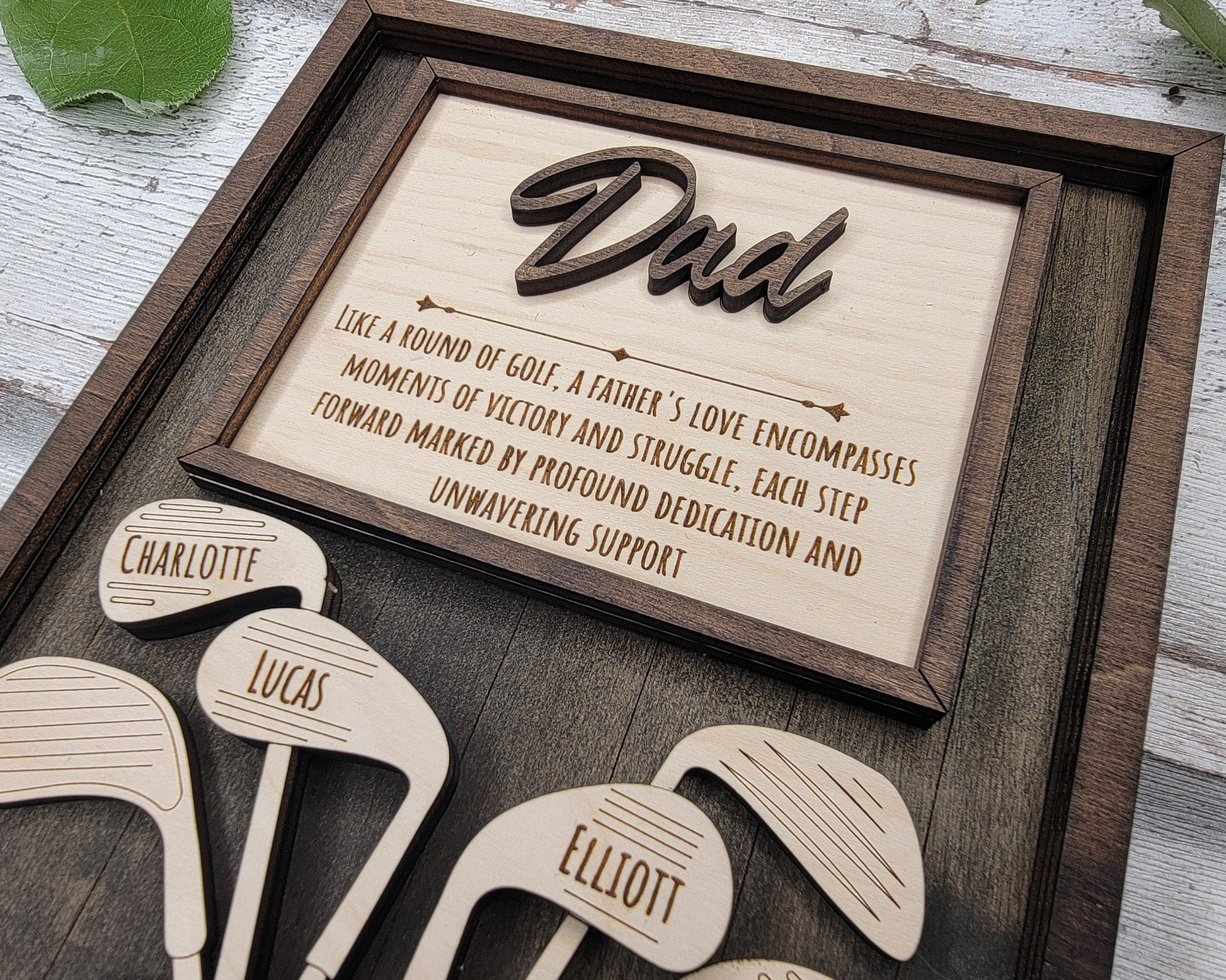 Dad's Golf Signage - 1-6 Name - 8 variations of 'Dad' - Tested on Glowforge, Xtool & Lightburn