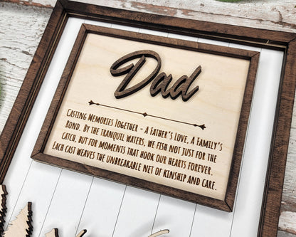 Dad's Fishing Signage - 1-6 Name - 8 variations of 'Dad' - Tested on Glowforge, Xtool & Lightburn