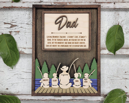 Dad's Fishing Signage - 1-6 Name - 8 variations of 'Dad' - Tested on Glowforge, Xtool & Lightburn