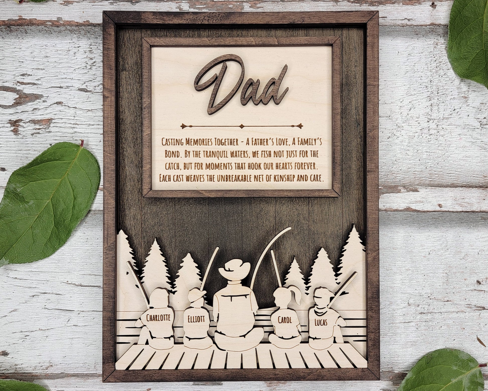 Dad's Fishing Signage - 1-6 Name - 8 variations of 'Dad' - Tested on Glowforge, Xtool & Lightburn