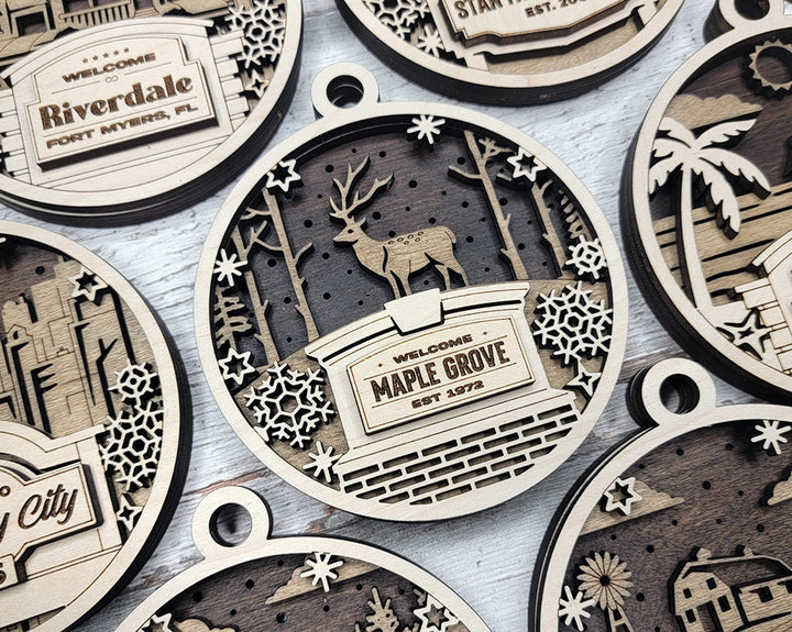 Welcome Sign Ornament Collection - 17 Design Themes Included - 4 Variations of each - SVG, PDF, AI File types - Works With All Lasers