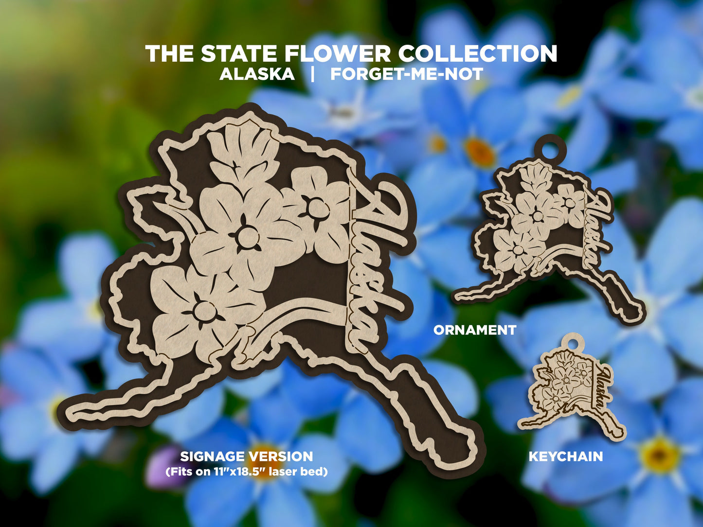 Alaska State Flower Collection - Ornaments, Keychains & Signage Included - SVG, PDF, AI File types - Works With All Lasers