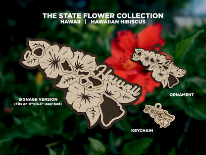 Hawaii State Flower Collection - Ornaments, Keychains & Signage Included - SVG, PDF, AI File types - Works With All Lasers