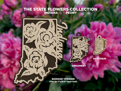 Indiana State Flower Collection - Ornaments, Keychains & Signage Included - SVG, PDF, AI File types - Works With All Lasers