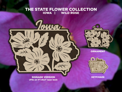 Iowa State Flower Collection - Ornaments, Keychains & Signage Included - SVG, PDF, AI File types - Works With All Lasers