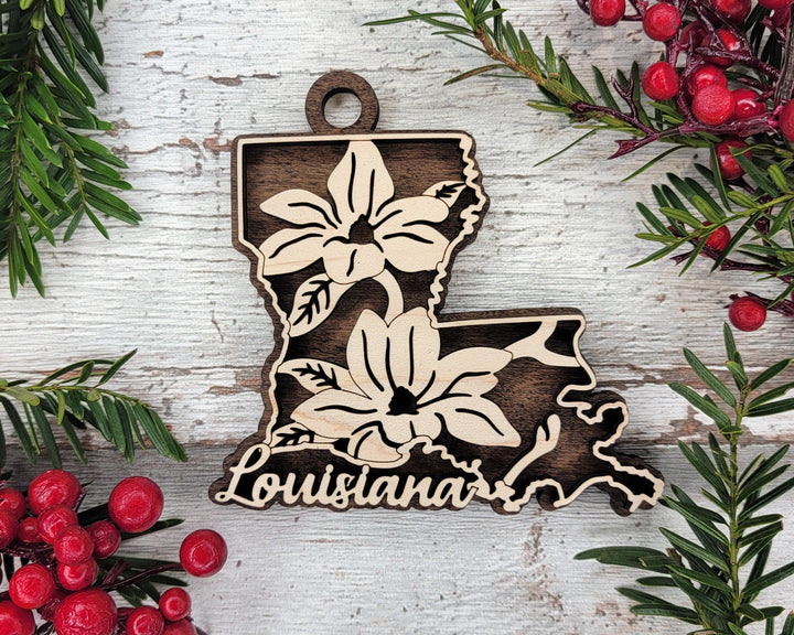 Louisiana State Flower Collection - Ornaments, Keychains & Signage Included - SVG, PDF, AI File types - Works With All Lasers