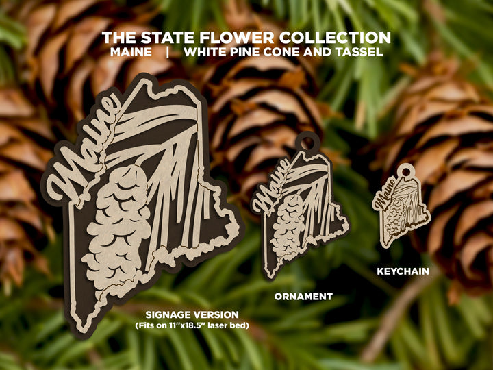 Maine State Flower Collection - Ornaments, Keychains & Signage Included - SVG, PDF, AI File types - Works With All Lasers