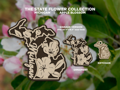 Michigan State Flower Collection - Ornaments, Keychains & Signage Included - SVG, PDF, AI File types - Works With All Lasers