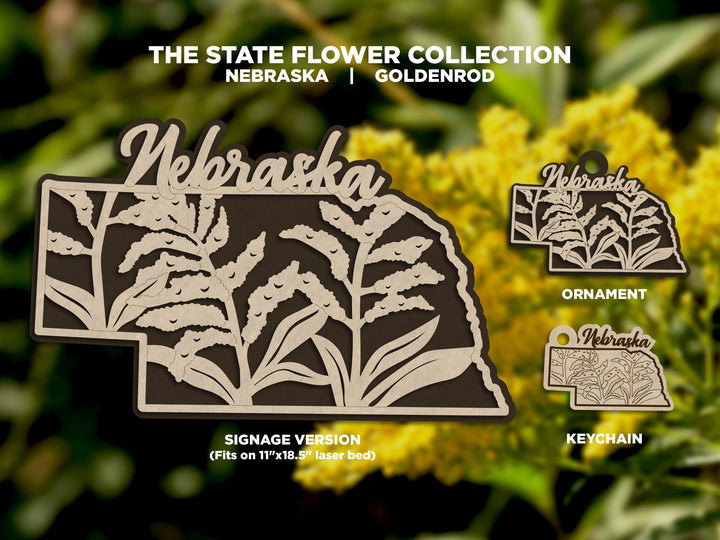 Nebraska State Flower Collection - Ornaments, Keychains & Signage Included - SVG, PDF, AI File types - Works With All Lasers