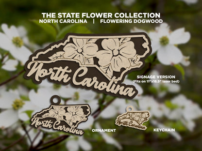 North Carolina State Flower Collection - Ornaments, Keychains & Signage Included - SVG, PDF, AI File types - Works With All Lasers