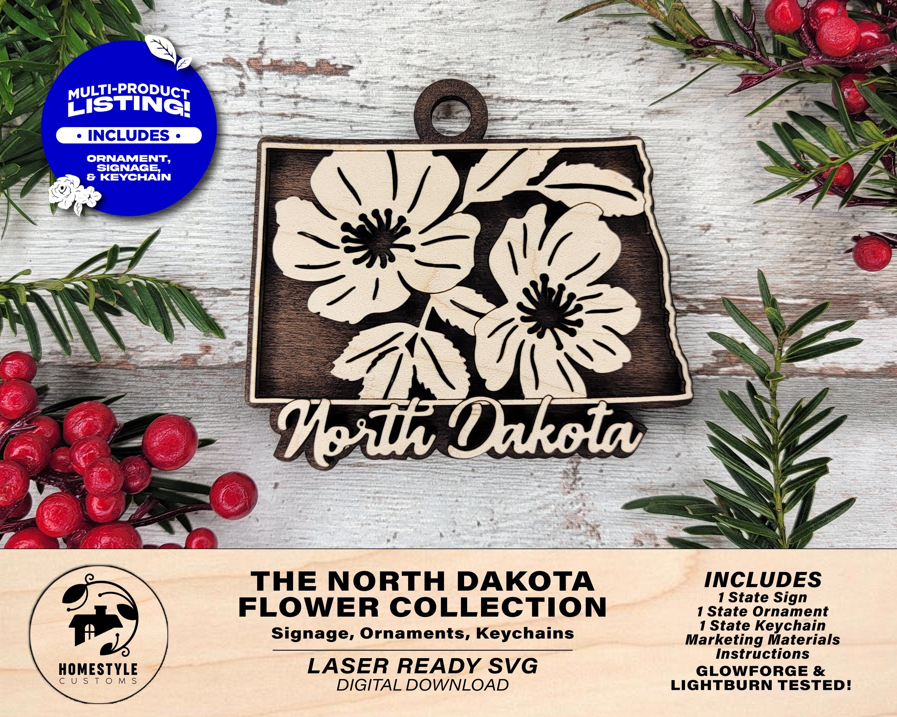 North Dakota State Flower Collection - Ornaments, Keychains & Signage ...