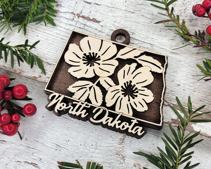 North Dakota State Flower Collection - Ornaments, Keychains & Signage Included - SVG, PDF, AI File types - Works With All Lasers