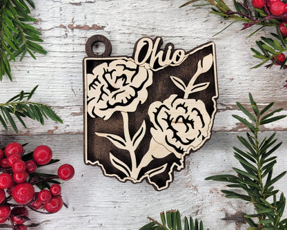 Ohio State Flower Collection - Ornaments, Keychains & Signage Included - SVG, PDF, AI File types - Works With All Lasers