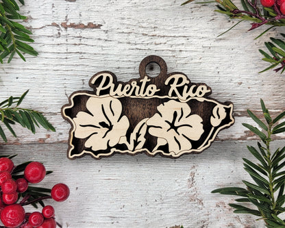 Puerto Rico State Flower Collection - Ornaments, Keychains & Signage Included - SVG, PDF, AI File types - Works With All Lasers