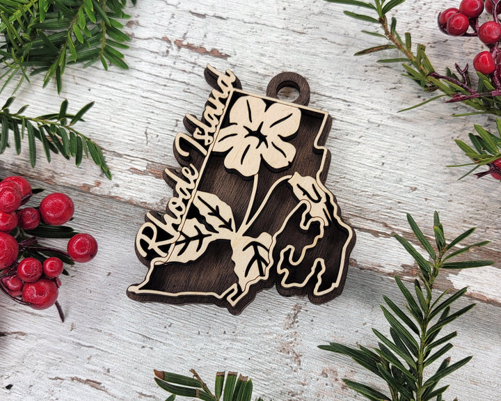 Rhode Island State Flower Collection - Ornaments, Keychains & Signage Included - SVG, PDF, AI File types - Works With All Lasers