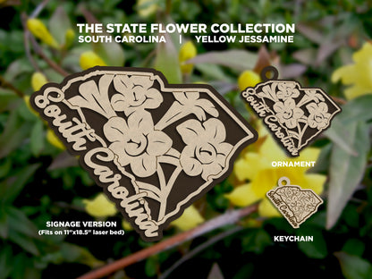 South Carolina State Flower Collection - Ornaments, Keychains & Signage Included - SVG, PDF, AI File types - Works With All Lasers