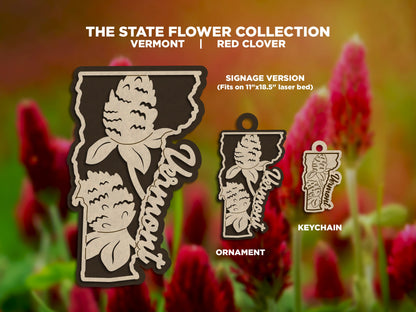 Vermont State Flower Collection - Ornaments, Keychains & Signage Included - SVG, PDF, AI File types - Works With All Lasers