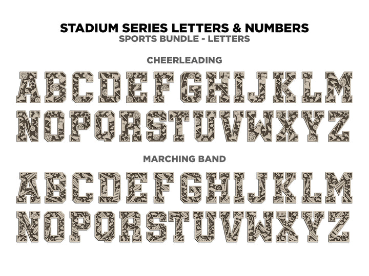 Stadium Series Letters and Numbers Expansion Bundle - Customizable and Non Customizable options - Tested on Glowforge, Xtool & Lightburn